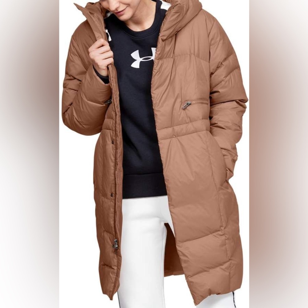 Under Armour Tan Down Parka Puffy Coat XS